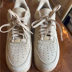 Nike Cream Suede Air Force 1 Sneakers
